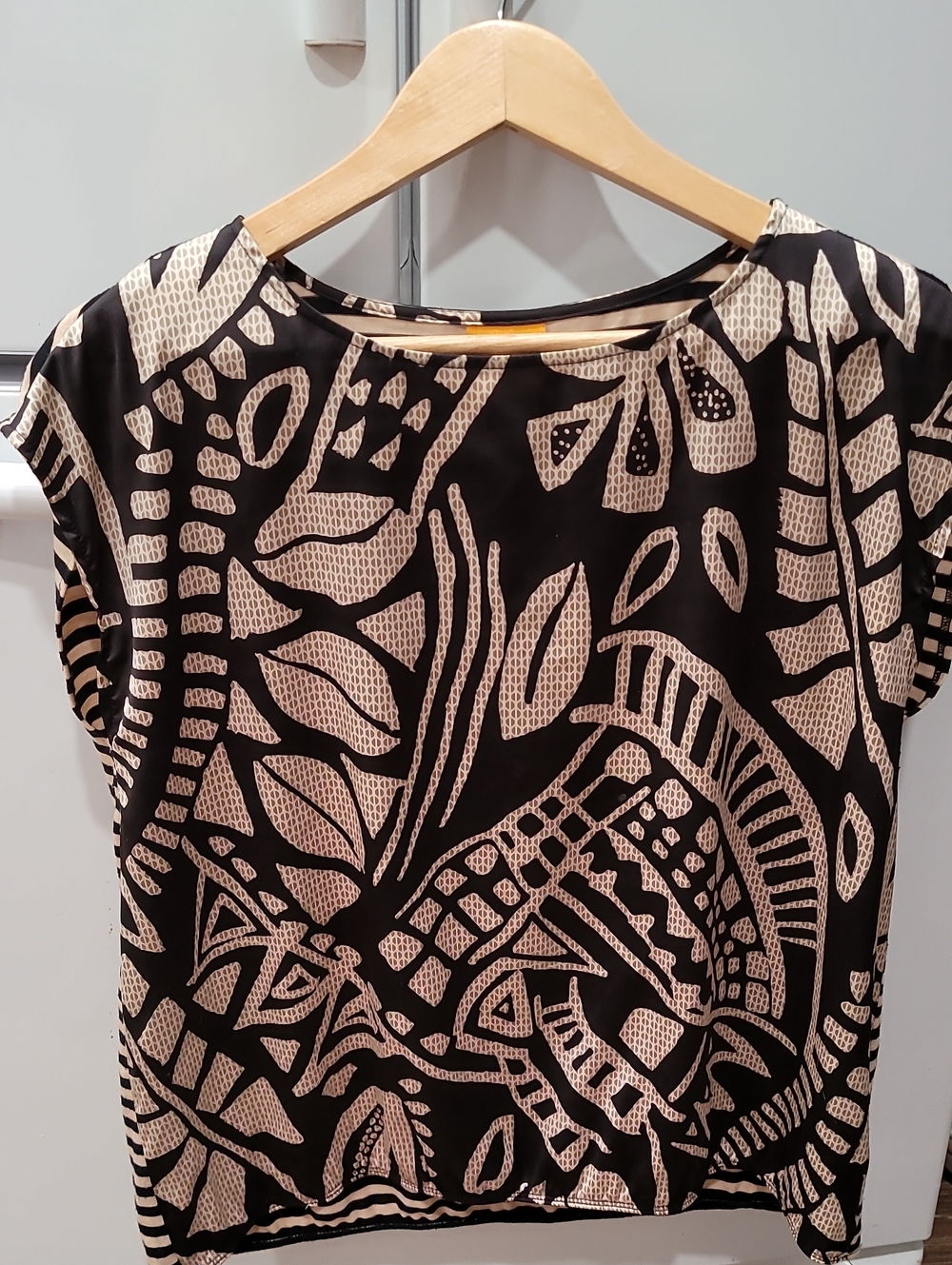 Blouse Top Ruby Road Petite L Black Brown